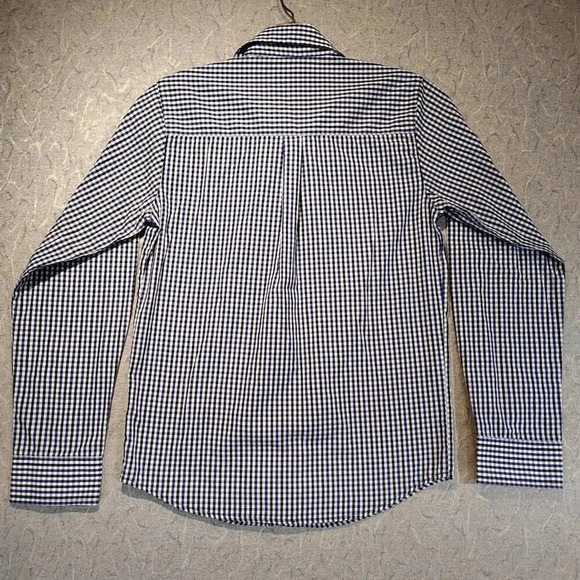 George Kids NWOT Blue/White/Black Plaid Long Sleeve Button Up Shirt Size L 10-12 - Picture 7 of 11
